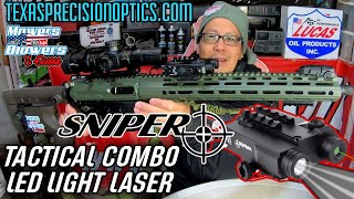 SNIPER FL2000 200 LUMENS LED LASER LIGHT COMBO SIGHT GARAND THUMB ACCESSORY TEXAS PRECISION OPTICS [upl. by Aicemed597]