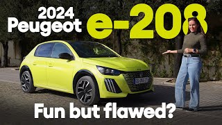 DRIVEN 2024 Peugeot e208 fun but flawed  Electrifyingcom [upl. by Tabb]