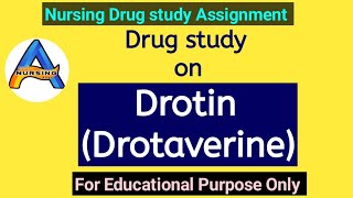 Drug study on DrotinDrotaverine Nursing Drug presentation on DrotinDrotaverineAntispasmodic [upl. by Maddis259]