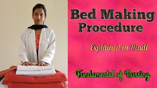 Bed making  Bed making procedure in nursing in hindi [upl. by Naejeillib]