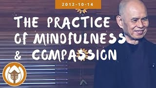 The Practice of Mindfulness and Compassion  Dharma Talk by Thich Nhat Hanh 20121014 [upl. by Mathi]