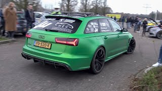 720HP Audi RS6 C7 with Decat Milltek Exhaust  Revs Accelerations amp Crackles [upl. by Aihsekan]