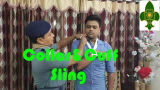 COLLAR amp CUFF SLINGPart34First AidScoutsampGuidesScout Masters CornerJoseph Puthussery [upl. by Aindrea392]