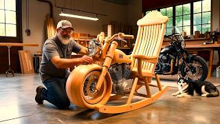 Dont Believe If Dont See Carpenter Create Vintage Motorcycle Style Chair Worth Thousand of Dollar [upl. by Lib949]