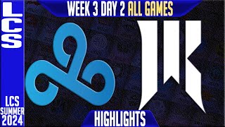 C9 vs SR Highlights ALL GAMES  LCS W3D2 Summer 2024  Cloud9 vs Shopify Rebellion Week 3 Day 2 [upl. by Tini119]