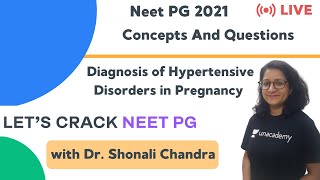 Diagnosis of Hypertensive Disorders in Pregnancy  Target NEET PG 2021  Dr Shonali Chandra [upl. by Demmer276]