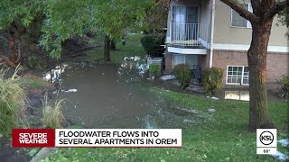 Orem resident says floodwater trapped him inside apartment had to drain before escape [upl. by Arekahs277]