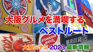 【大阪グルメを満喫！】ミナミを歩くベストルート～2023最新情報～ [upl. by Fadden]