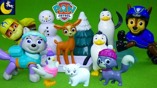 Paw Patrol Toys Winter Snow Animal Rescue Set Everest Baby Reindeer Spy Chase Penguins Rubble Toys [upl. by Benco]