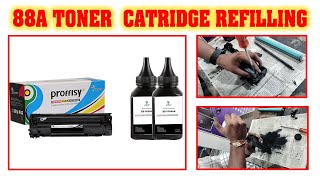 hp laser printer cartridge refilling I hp cartridge 88a refling in hindi trending tutorial repair [upl. by Morell]