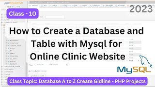 How to Create a MySQL Database in phpMyAdmin from dbdesignernet  Online Clinic Profile Class10 [upl. by Vidda746]