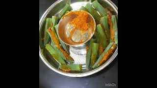 Amazing easy barwa bhindi recipe viral video cooking [upl. by Didi]