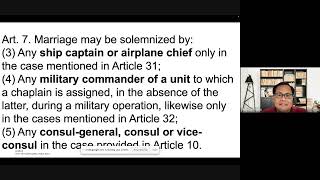 WHO ARE PERSONS AUTHORIZED TO SOLEMNIZE MARRIAGE WHERE SHOULD MARRIAGES BE HELD OR SOLEMNIZED [upl. by Hu]