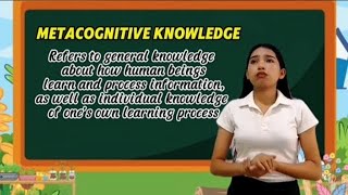 Types of Knowledge used in metacognition process and factor associated with development of cognition [upl. by Idur]