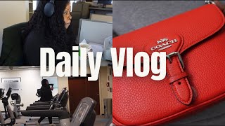 Vlog come to work with me  unbox the Coach Amelia Saddle bag with me more [upl. by Narmis]