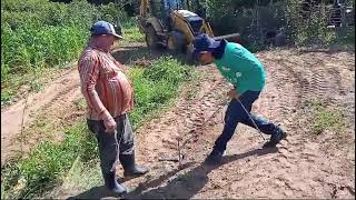 Projeto 1  2 Cisternas de 52 mil litros Primeiros passos para construção é a marcação do local [upl. by Marline]