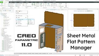 Creo Parametric 110  Sheet Metal Flat Pattern Manager [upl. by Ursula]