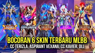 BOCORAN 6 SKIN TERBARU MOBILE LEGENDS‼️CC XAVIERASPIRANTS VEXANACC TERIZLAASPIRANTS GUINEVERE ML [upl. by Yobybab]