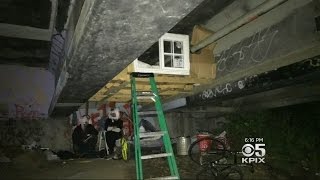 Homeless Persons Tiny Makeshift Loft Ordered To Be Dismantled [upl. by Newbill]