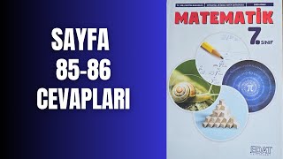 7SINIF MATEMATİK KİTABI SAYFA 85 ve 86 CEVAPLARI [upl. by Narik84]