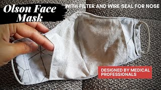 OlsonMask  Hospital Approved Olson Face Mask with Filter and wire seal for nose  FREE PATTERN [upl. by Sateia]