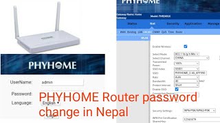 how to phyhome router password changePHYHOME PHYHOMEsubisu PasswordchangeGponnepalnew2022 [upl. by Maillw]