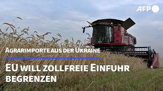 EU will zollfreie Einfuhr von Agrarprodukten aus der Ukraine begrenzen  AFP [upl. by Tamarah]