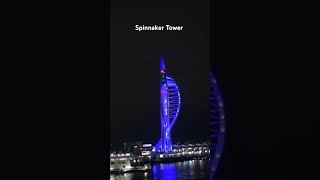 Spinnaker tower Portsmouth brittanyferries portsmouth spinnaker tower davidguetta blue [upl. by Deyas]