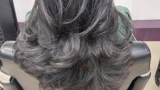 How To Do Dimond Layered Haircut With Curtain Bang Tutorial [upl. by Atiugram476]