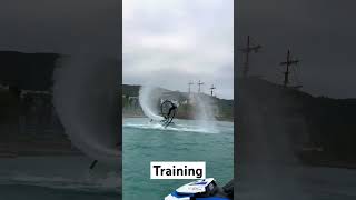 Training Double Back Flip🔥 flyboard watersport china extrime sport backflipadrenalinewater [upl. by Aeht759]