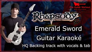 Rhapsody  Emerald Sword HQ Backing Track with vocals amp tab  Guitar Karaoke [upl. by Katrina]