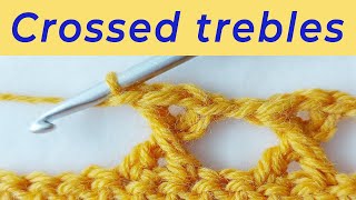 Crochet crossed trebles Kstitch [upl. by Sorce]