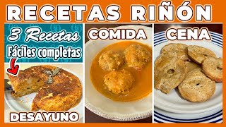 Día COMPLETO de DESAYUNO COMIDA y CENA para PACIENTES RENALES 👨🏻‍🍳🧆🍎🥘 Junica IRC [upl. by Amalea]