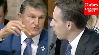 Im Going To Call You Out Josh Hawley Snaps At Joe Manchin During Tense Senate Hearing [upl. by Gareri]