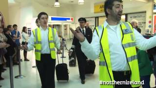 Flash Mob Choir A special Northern Ireland welcome  this is how we do it [upl. by Alia]