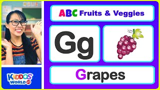 Learn ABC Fruits and Vegetable Names  Teach Different Types of Fruits and Veggies AZ with Miss V [upl. by Ib]