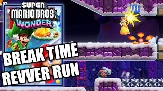 Super Mario Bros Wonder  Break Time Revver Run  100 All Wonder Seeds Flower Coins amp Flag [upl. by Tlaw]