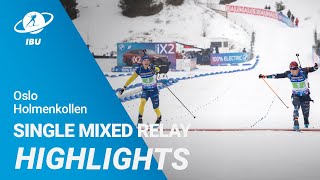 World Cup 2324 OsloHolmenkollen Single Mixed Relay Highlights [upl. by Aihsot]