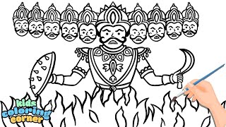 Easy Ravan Drawing  Easy Dussehra Drawing l Dussehra Festival Drawing  Happy Dussehra 2024 [upl. by Odnumyer742]