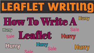 LeafLet Writing For Offer  How To Write for a Restaurants [upl. by Eima]