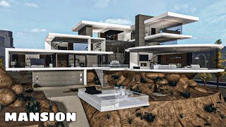 Bloxburg Mansion Hill Luxury Modern House NO LARGEPLOT  House Build [upl. by Yesllek]