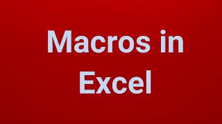 Macros in Excel  Part 2 [upl. by Ajssatsan]