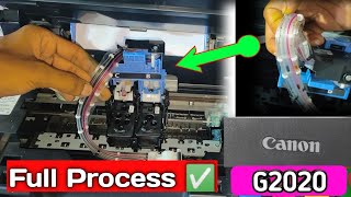 How to fix Canon G2020 amp G3010 ink problem Refill ink Blank print colourprint problem  Hindi [upl. by Landre]