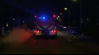 primeur Brandweer Vroomshoop met spoed naar woning brand schoorsteen in Geerdijk [upl. by Marba]