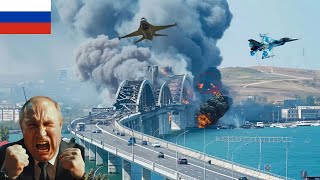 1 minute ago Ukraine F16 fighter jet dropped a 10 ton bomb on the Crimean bridge [upl. by Acimak]