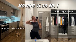 moving vlog ep 1 NJ empty apartment tour new furniture  organizing my closet  maddie cidlik [upl. by Solracnauj962]