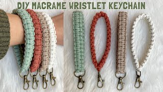 DIY  Macrame keychain  Wristlet Strap Tutorial  llaveros en macrame  마크라메 키링 [upl. by Snah]