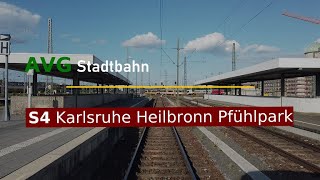 Führerstandsmitfahrt Stadtbahn S4 Kraichgau Sprinter von Karlsruhe nach Heilbronn [upl. by Dnaltiac]