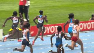 Carmelita Jeter 2011 World Championships 100m heat slow motion wwwmattybdeptcom [upl. by Lem872]