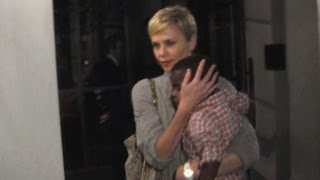 Charlize Theron Dines At Spago With Adorable Son Jackson [upl. by Ilsa]